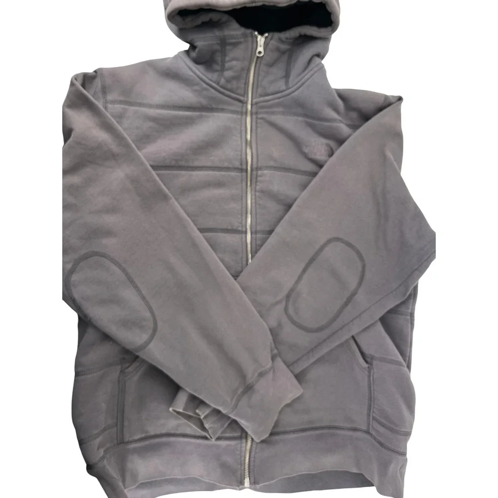 The North Face‎ Mens Sherpa Lined Full Zip Hoodie Gray Horizontal Stitch XL